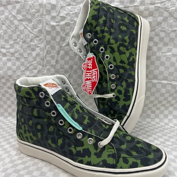 Vans Men’s Comfycush Sk8-Hi Leopard Cactus Scarab Sneakers VN0A3WMB9L9